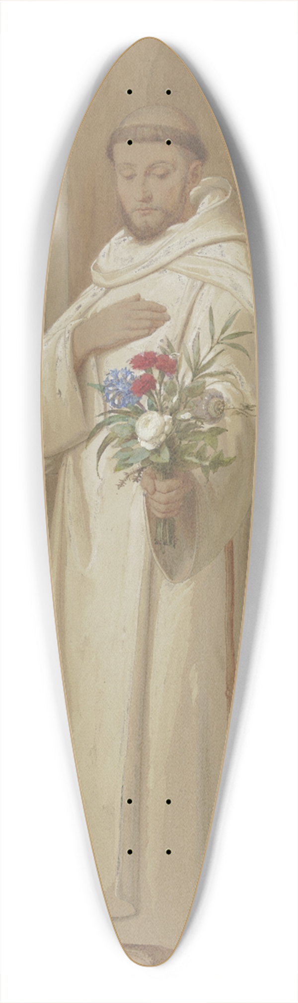 Eduard von Steinle - Kartusermnch mit einem Strau symbolischer Blumen 39.3 inch art pintail longboard deck