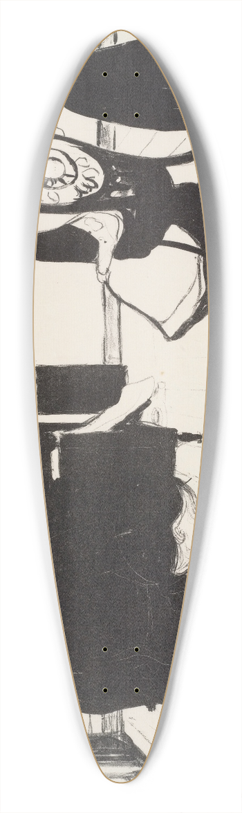 Edvard Munch - Death In The Sickroom 39.3 inch art pintail longboard deck