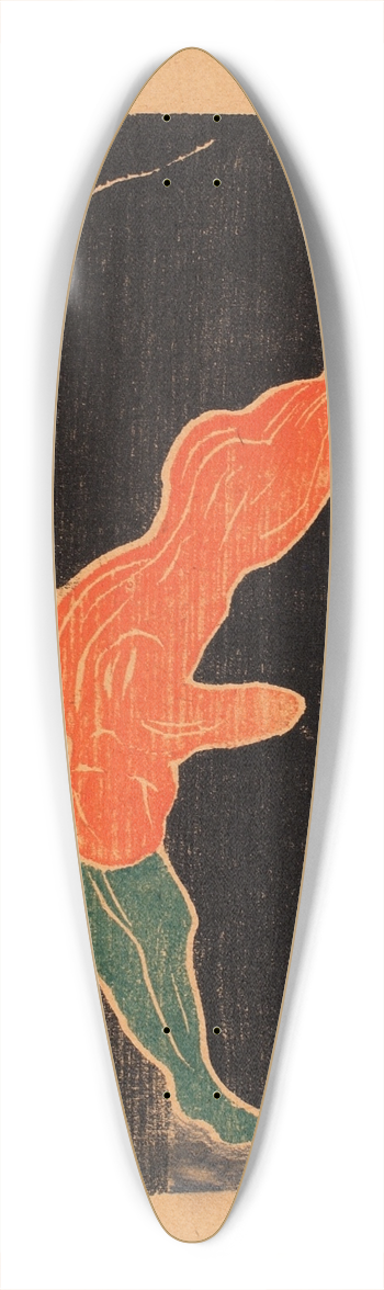Edvard Munch - Encounter in Space 39.3 inch art pintail longboard deck