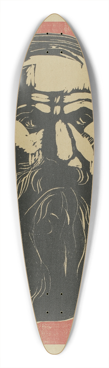 Edvard Munch - Head of an Old Man with Beard 39.3 inch art pintail longboard deck