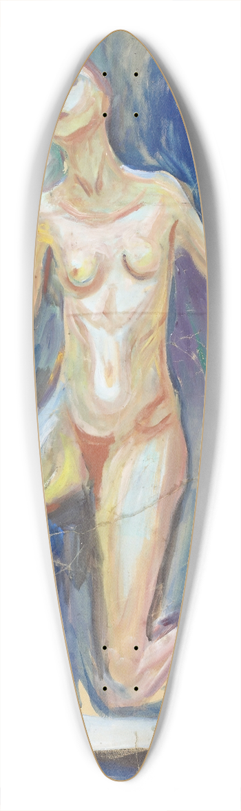 Edvard Munch - Kneeling Female Figure 39.3 inch art pintail longboard deck