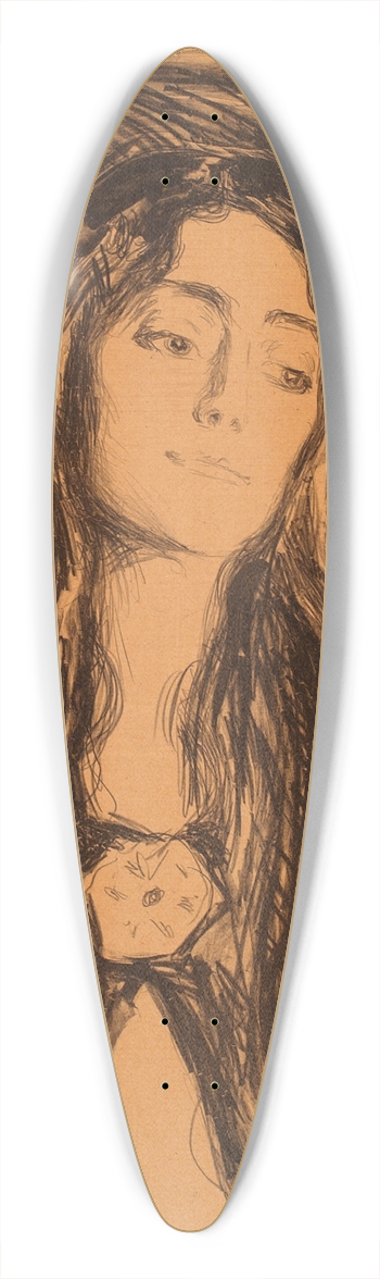 Edvard Munch - Madonna (The Brooch. Eva Mudocci) 39.3 inch art pintail longboard deck