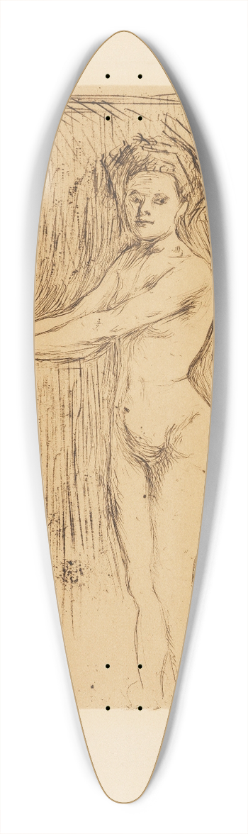 Edvard Munch - Modell, seine Hnde wrmend 39.3 inch art pintail longboard deck