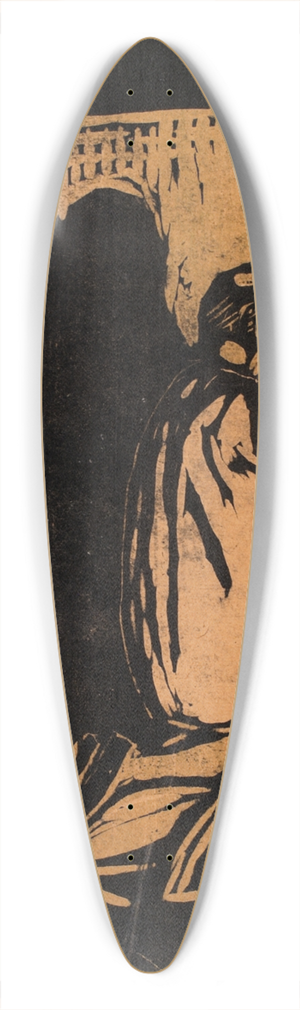 Edvard Munch - Old Man Praying 39.3 inch art pintail longboard deck
