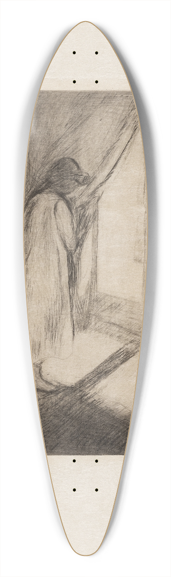 Edvard Munch - The Girl at the Window 39.3 inch art pintail longboard deck