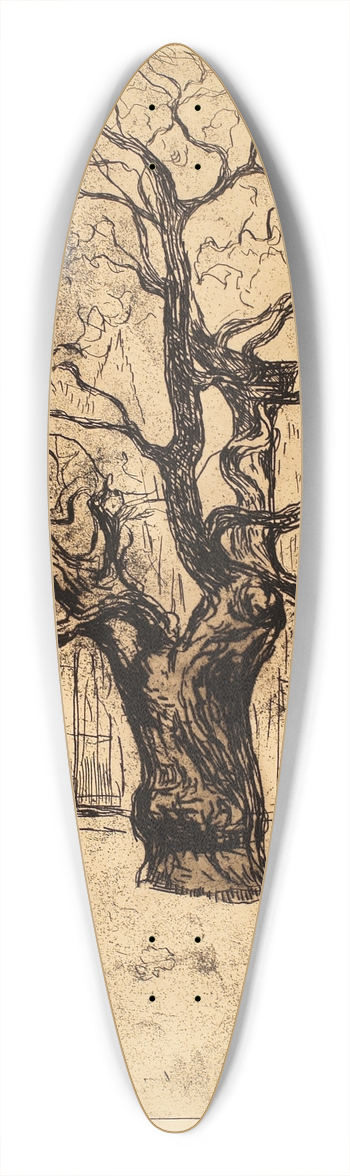 Edvard Munch - The Oak 39.3 inch art pintail longboard deck
