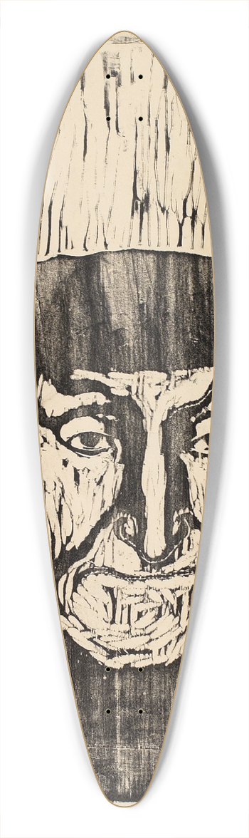 Edvard Munch - The Old Fisherman 39.3 inch art pintail longboard deck