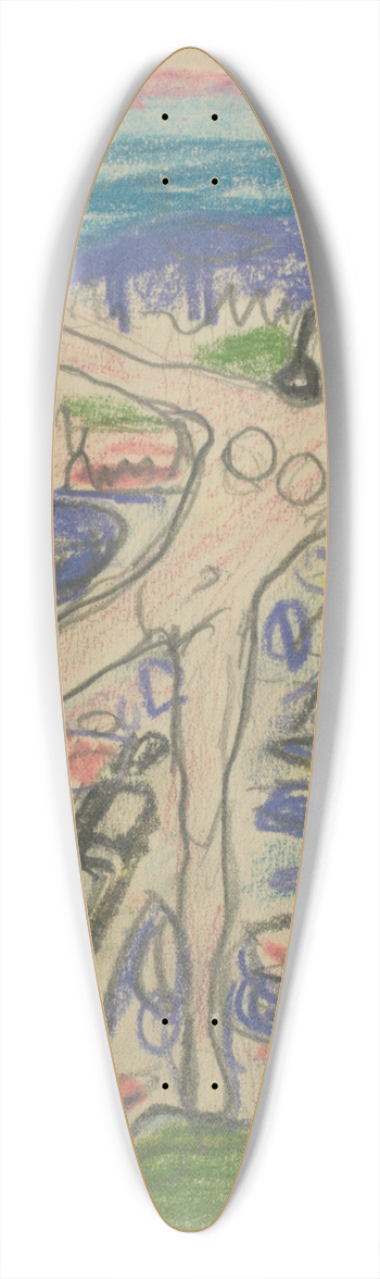 Edvard Munch - Untitled 11 39.3 inch art pintail longboard deck