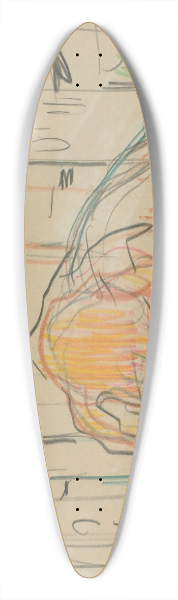 Edvard Munch - Untitled 20 39.3 inch art pintail longboard deck