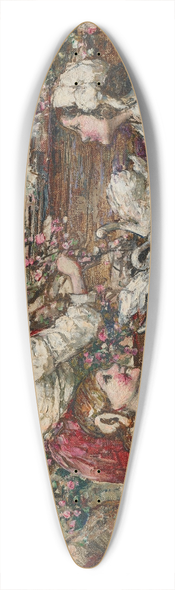 Edward Atkinson Hornel - Spring blossom 39.3 inch art pintail longboard deck