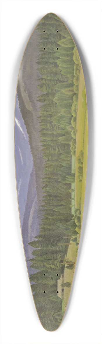 Edward Bruce - In the Cascade Mountains 39.3 inch art pintail longboard deck