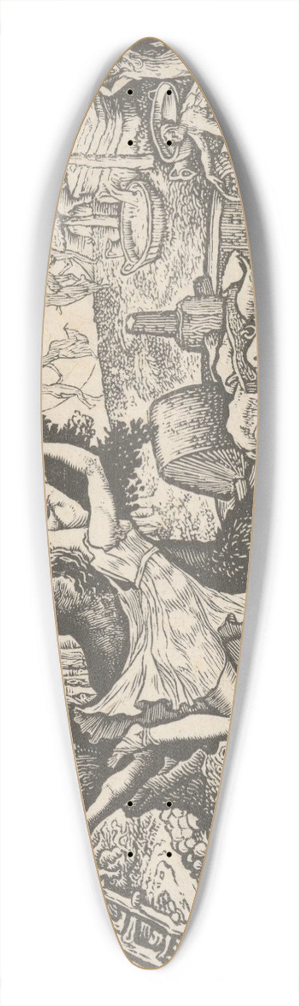 Edward Calvert - The Cyder Feast 39.3 inch art pintail longboard deck