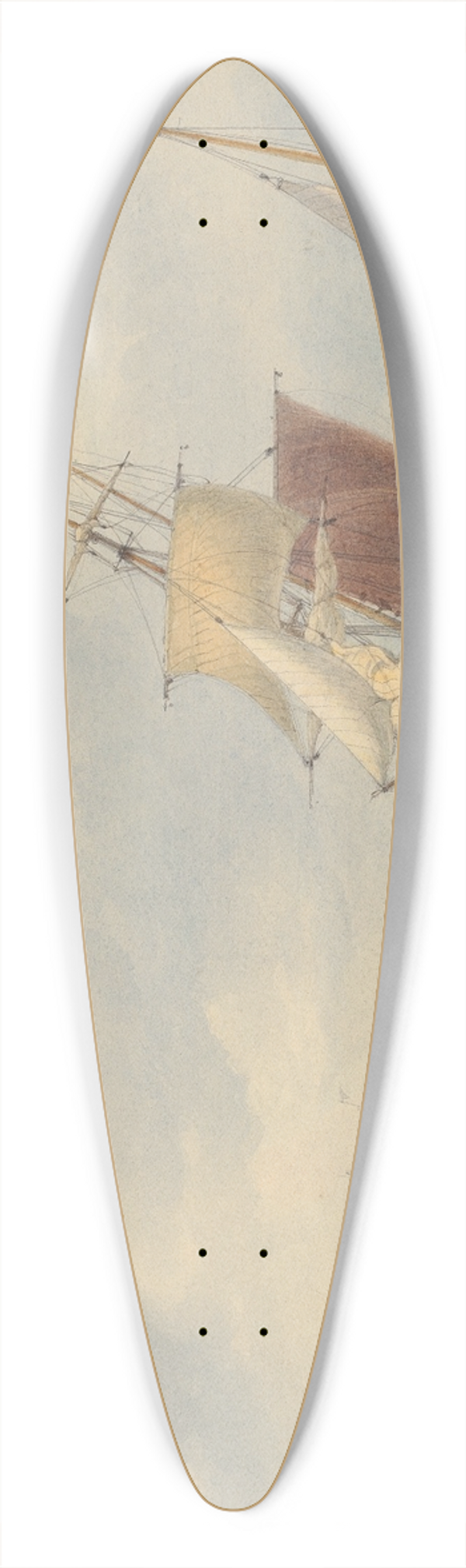 Edward Duncan - Off Whitby 39.3 inch art pintail longboard deck