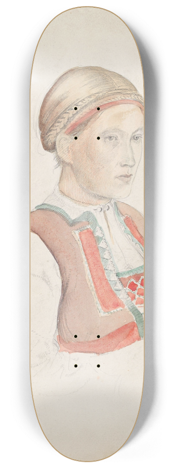 Adolph Tidemand - Kvinne i halvfigur, Viky 8.25 inch art skate deck