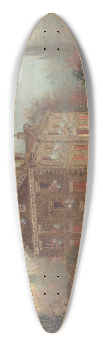 Edward Lamson Henry - The Attack on Chews House during the Battle of Germantown, 1777 39.3 inch art pintail longboard deck