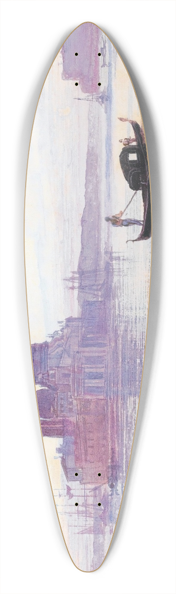 Edward Lear - Santa Maria Della Salute From Across The Bacino, Venice 39.3 inch art pintail longboard deck