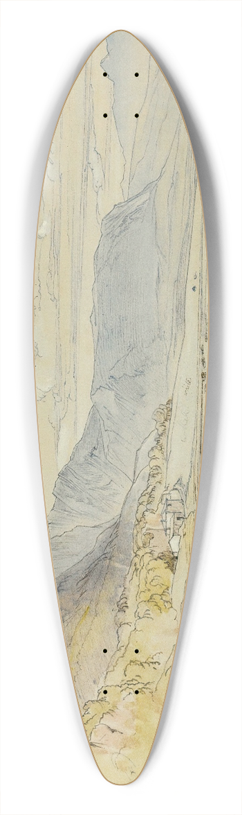 Edward Lear - Thermopylae, Greece 39.3 inch art pintail longboard deck