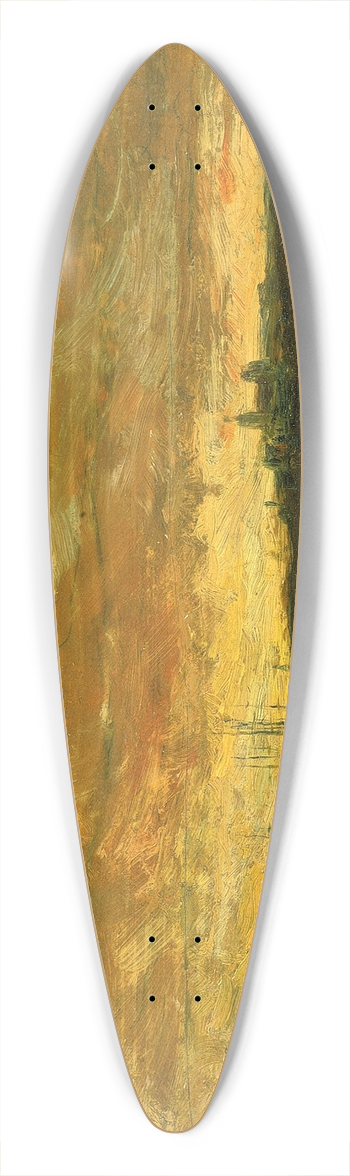 Edward Mitchell Bannister - Sunset Scene 39.3 inch art pintail longboard deck