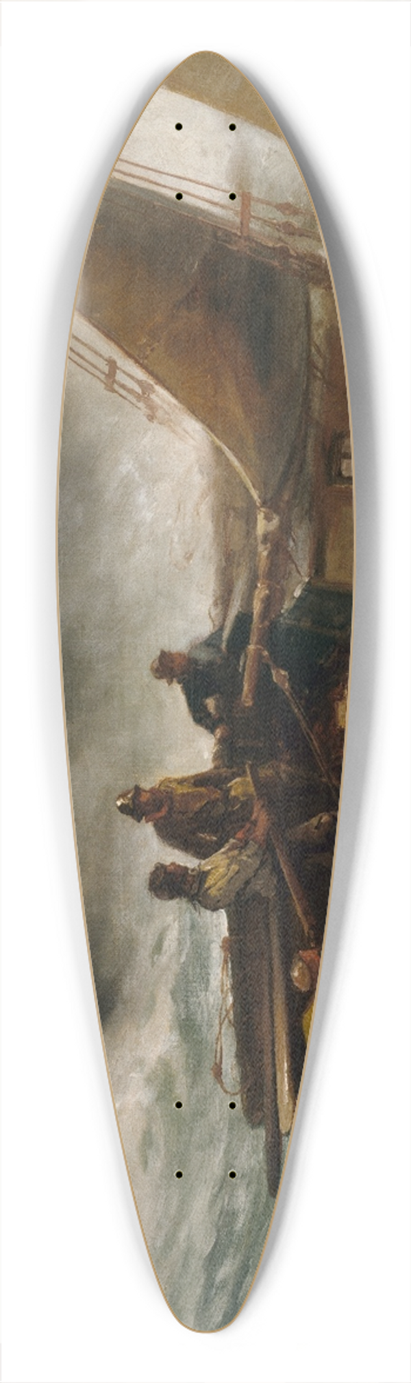 Edward Moran - Riding Out A Gale 39.3 inch art pintail longboard deck