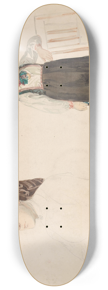 Adolph Tidemand - Kvinne med tulleplagg; Anne Jacobsdatter, Dalen 8.25 inch art skate deck