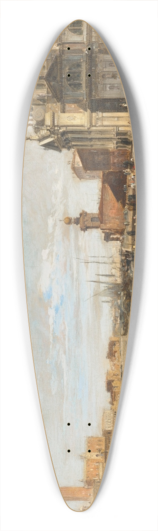 Edward Pritchett - The Grand Canal, Venice, with the Doges Palace, the Dogana, and Basilica di Santa Maria della Salute 39.3 inch art pintail longboard deck