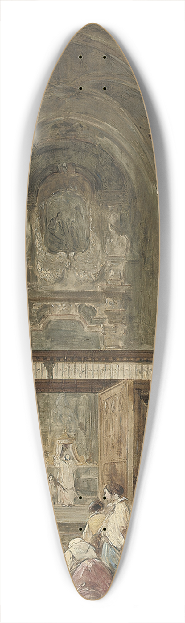 Edward Pritchett - The interior of Santa Maria Gloriosa Del Frari, Venice 39.3 inch art pintail longboard deck