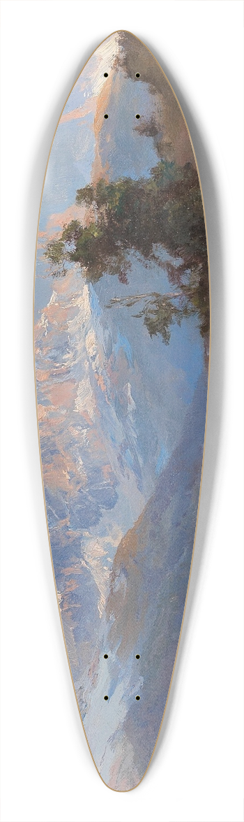 Edward Theodore Compton - A view of Mount Sassolungo 39.3 inch art pintail longboard deck