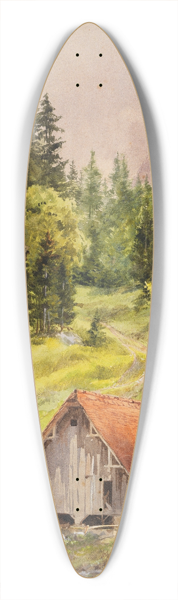 Edward Theodore Compton - Engelberg (Schweiz) 39.3 inch art pintail longboard deck