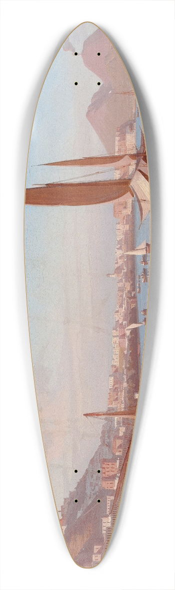 Edward William Cooke - Naples with Vesuvius Beyond 39.3 inch art pintail longboard deck