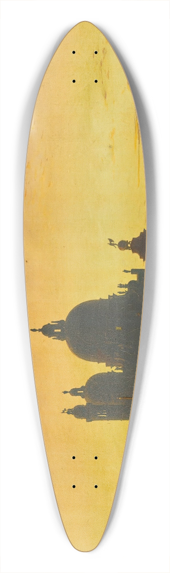 Edward William Cooke - Venice, Sunset Behind The Church Of Santa Maria Della Salute 39.3 inch art pintail longboard deck