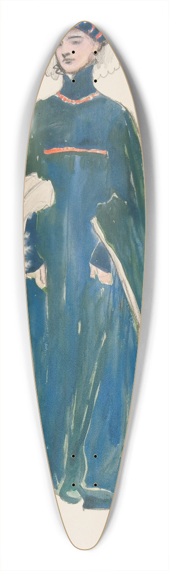 Edwin Austin Abbey - A Lady, costume sketch for Henry Irvings Planned Production of King Richard II 39.3 inch art pintail longboard deck