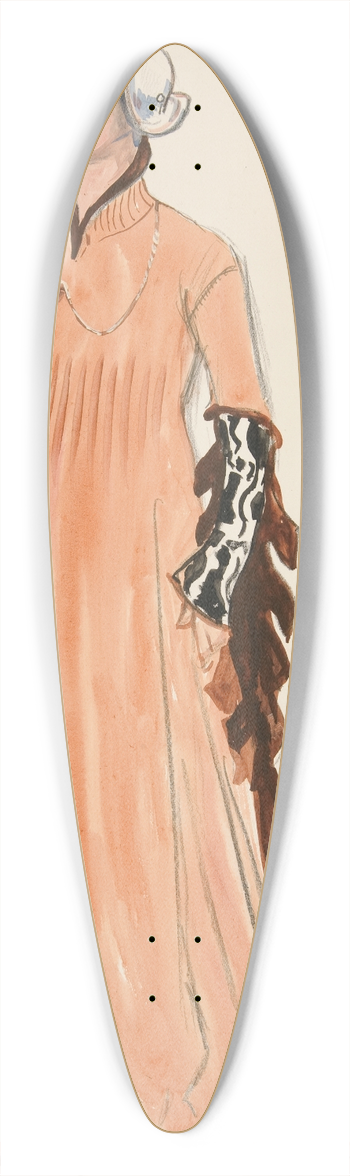 Edwin Austin Abbey - A Lady, costume sketch for Henry Irvings Planned Production of King Richard II 39.3 inch art pintail longboard deck