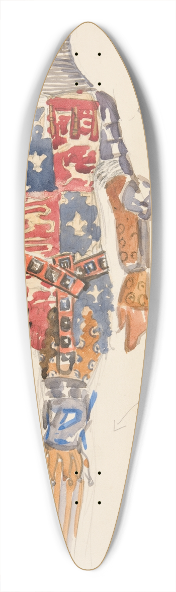 Edwin Austin Abbey - Aumerle (armed), costume sketch for Henry Irvings 1898 Planned Production of Richard II 39.3 inch art pintail longboard deck