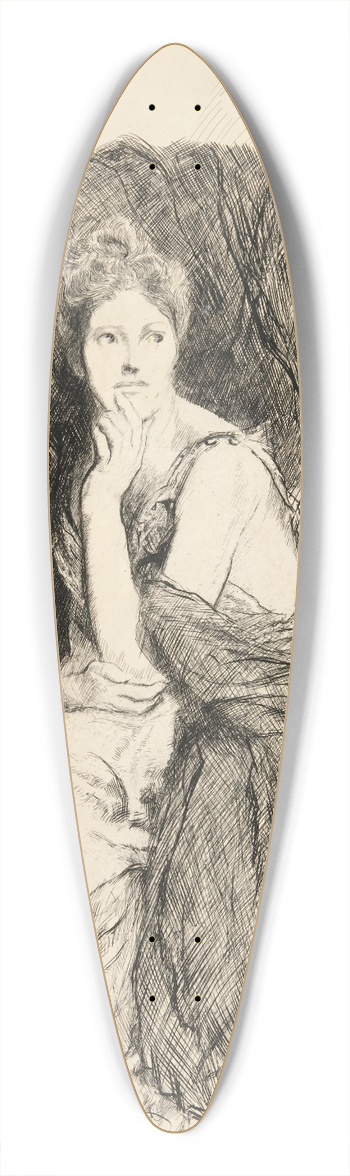 Edwin Austin Abbey - Cressida and her uncle, from Troilus andCressida 39.3 inch art pintail longboard deck