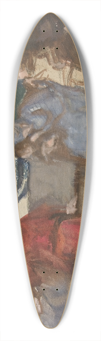 Edwin Austin Abbey - Figures seated along an outdoorbench 39.3 inch art pintail longboard deck