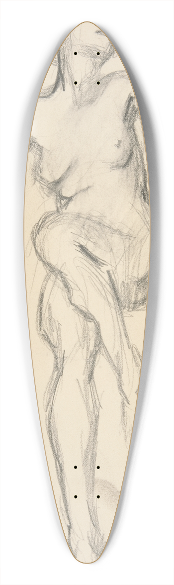 Edwin Austin Abbey - Figure study for The Hours II 39.3 inch art pintail longboard deck