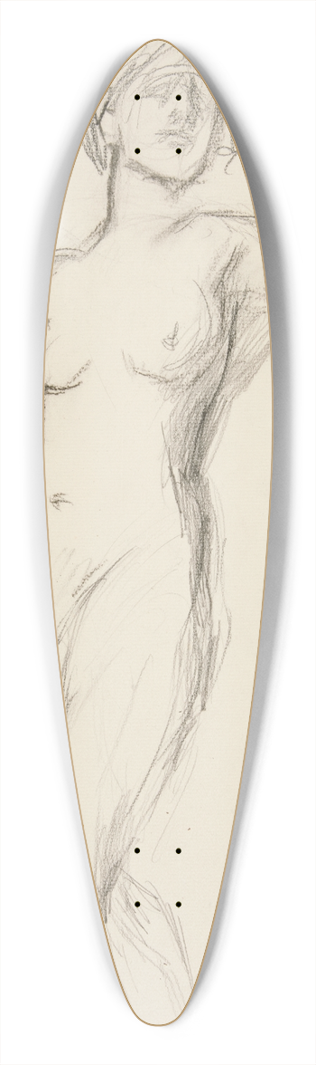 Edwin Austin Abbey - Figure study for The Hours III 39.3 inch art pintail longboard deck