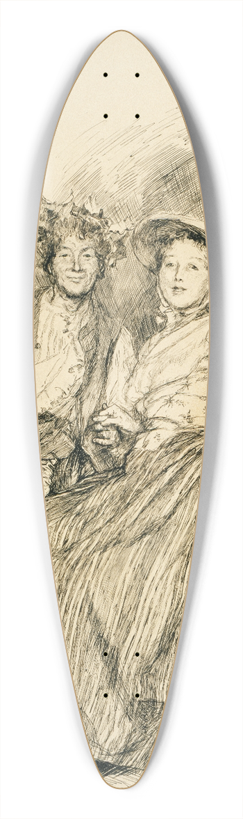 Edwin Austin Abbey - Harvest Home 39.3 inch art pintail longboard deck