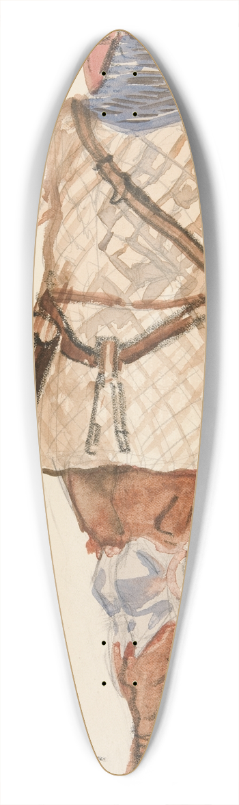 Edwin Austin Abbey - Man of Arms, costume sketch for Henry Irvings Planned Production of King Richard II 39.3 inch art pintail longboard deck