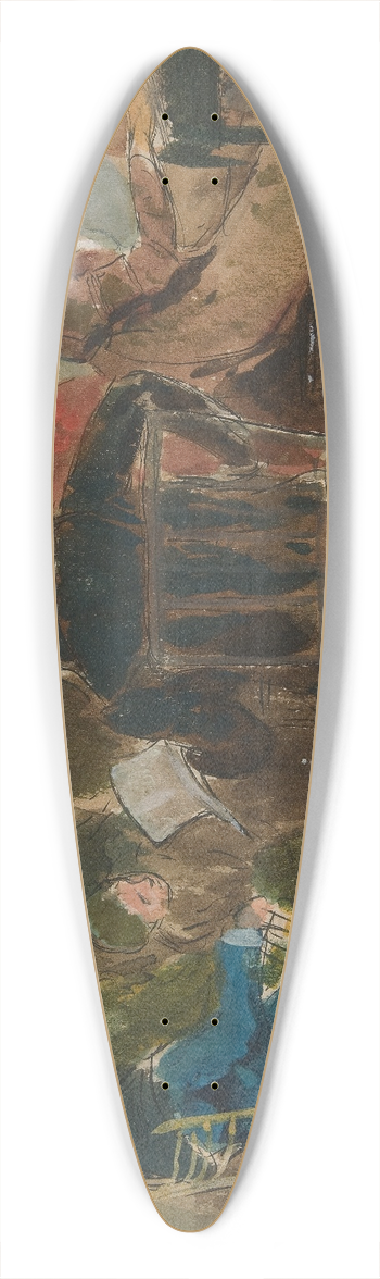 Edwin Austin Abbey - Sketch of women in an interior  unidentifiedillustration 39.3 inch art pintail longboard deck