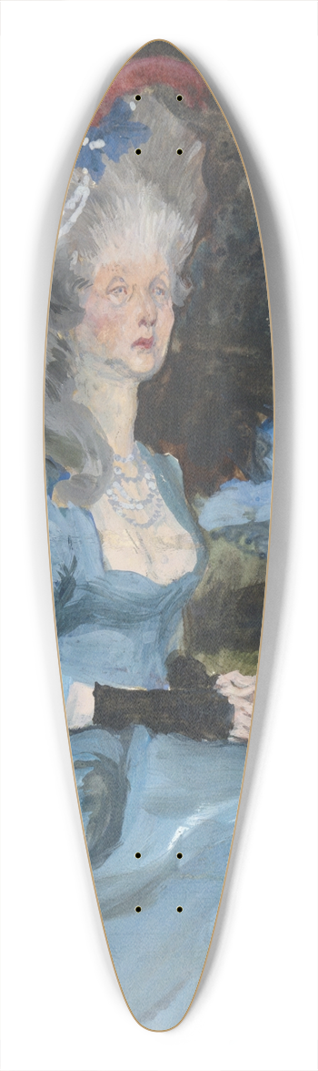Edwin Austin Abbey - Study for Aunt Pedigree, from Oliver Goldsmiths She Stoops toConquer 39.3 inch art pintail longboard deck