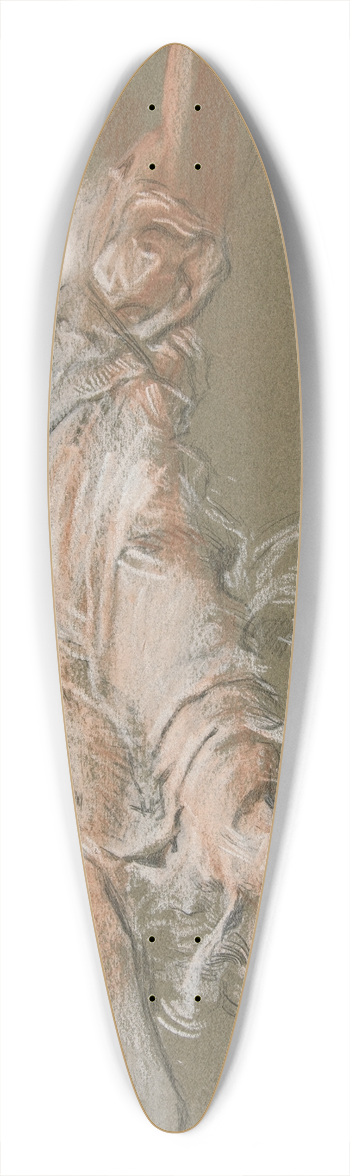 Edwin Austin Abbey - Study for figure of 3 pm in The Hours ceiling at the state capitol building in Harrisburg,Pennsylvania 39.3 inch art pintail longboard deck