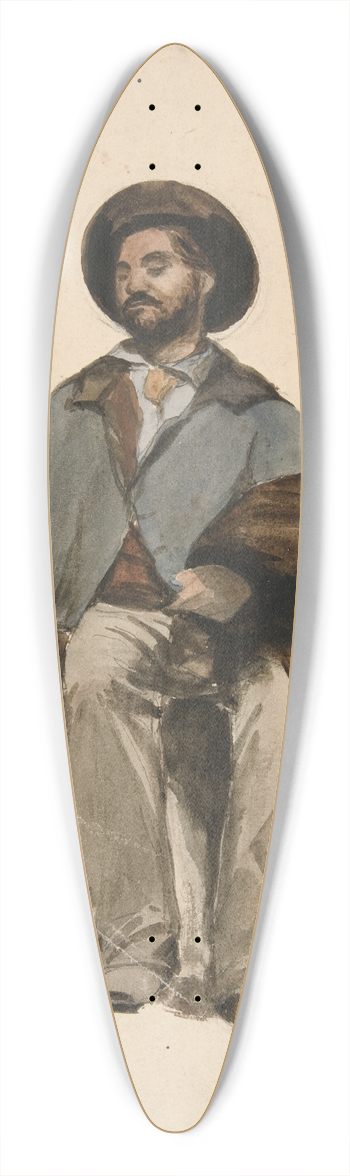 Edwin Austin Abbey - Study of a seatedman 39.3 inch art pintail longboard deck