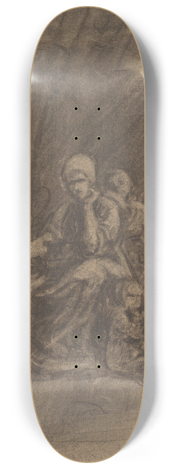 Adolph Tidemand - Kvinner med barn og krybbe 8.25 inch art skate deck