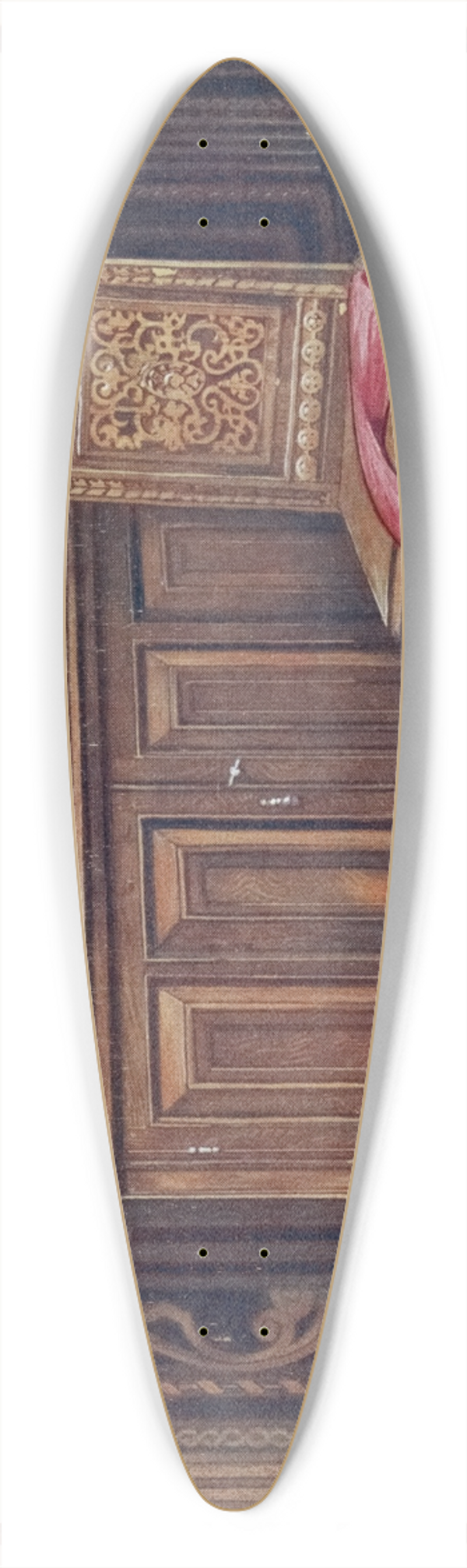 Edwin Foley - Oak cabinet, with circular convex panels, Walnut chair (chaise sans bras), with interlaced floral ornament on the back 39.3 inch art pintail longboard deck