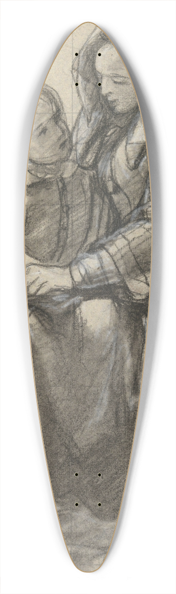 Edwin White - Mother and child, sketch for Signing of the Compact in the Cabin of theMayflower 39.3 inch art pintail longboard deck