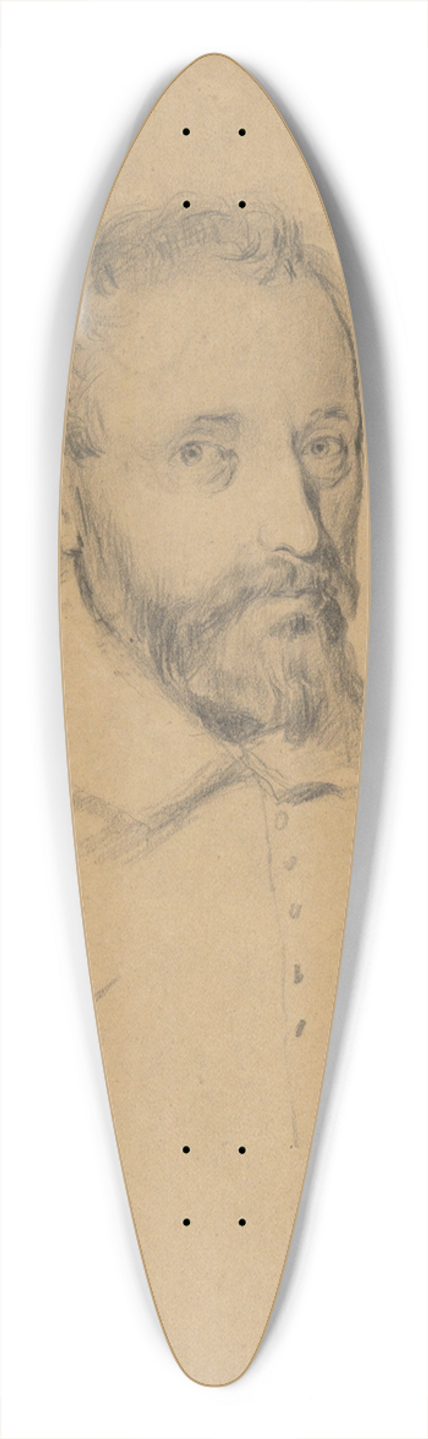 Edwin White - Portrait of an unidentified man, sketch for Signing of the Compact in the Cabin of theMayflower 39.3 inch art pintail longboard deck