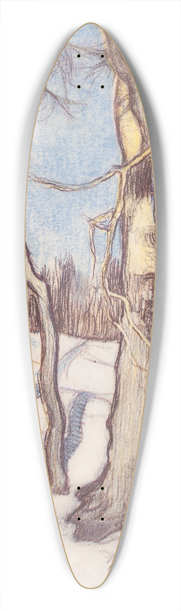 Eero Jrnefelt - Trees in Winter 39.3 inch art pintail longboard deck