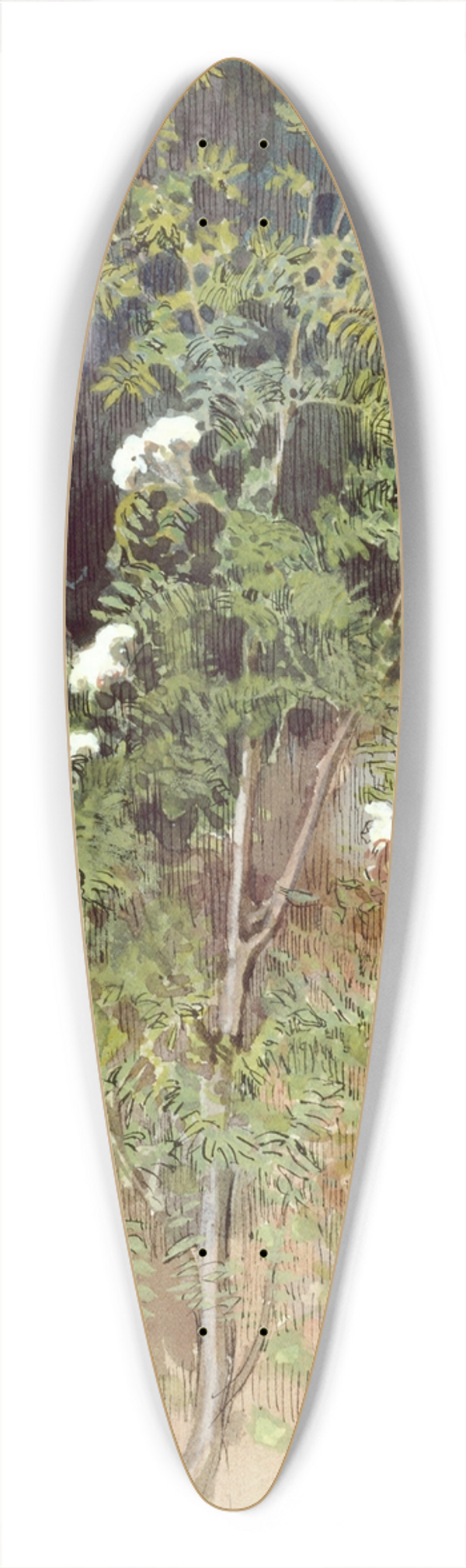 Eero Jrnefelt - White rowan 39.3 inch art pintail longboard deck