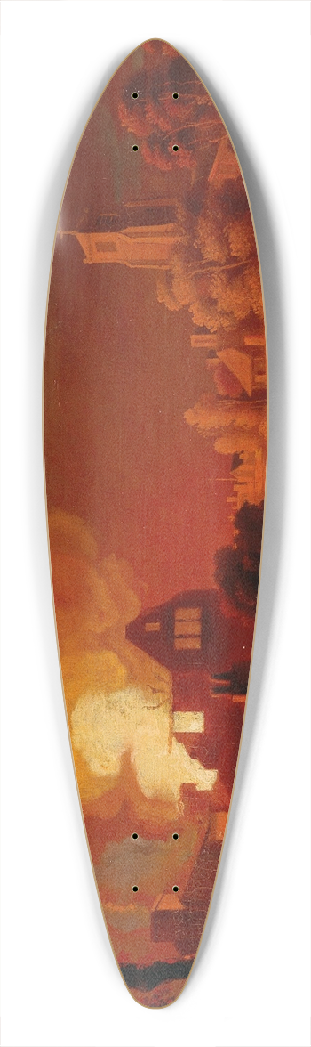 Egbert van der Poel - A nocturnal fire 39.3 inch art pintail longboard deck